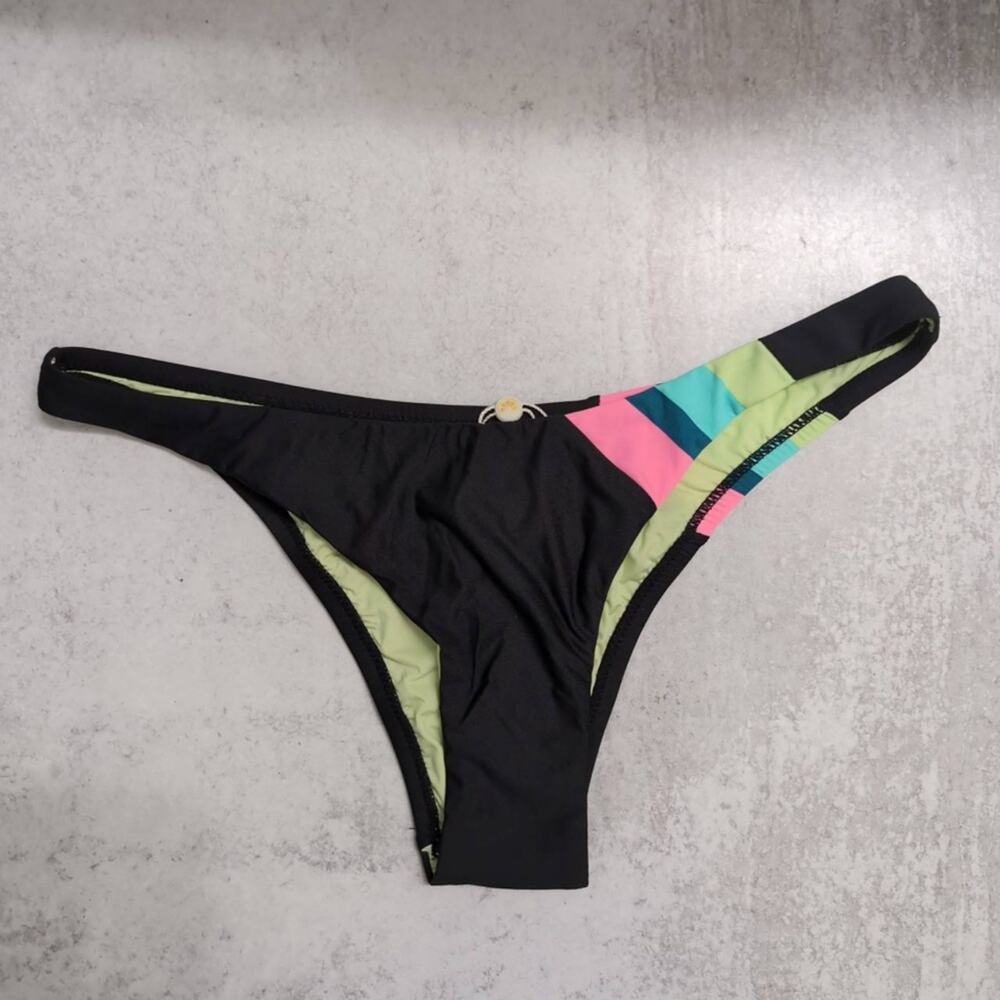 NWT Citrus Black Colorblock Cheeky Charm Swim Bottom Small
